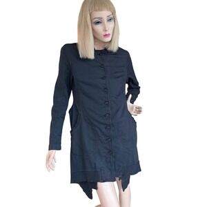 RUNDHOLZ DIP Black Asymmetrical Tunic Coat Dress Avante Garde Lagenlook Medium